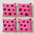 thumbnail image 1 of HUGNEO 20x20 Inch Valentine's Day Pink Glitter Heart Pillow Cover, Black Pink Heart Decorative Cushion Case for Sofa Bedroom, No Insert, 1 of 8