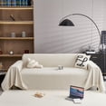 thumbnail image 1 of HUGNEO 71"x118" Chenille Sofa Cover, Non Slip Soft Tassel Couch Cover, Machine Washable Furniture Protector for Kids Pets, Beige, 1 of 11