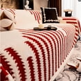 thumbnail image 1 of HUGNEO 71"x51" Chenille Sofa Cover, Non Slip Soft Tassel Couch Cover, Machine Washable Furniture Protector for Kids Pets, Red, 1 of 11