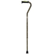 HUGO Adjustable Offset Handle Cane with Reflective Strap, Rainforest