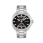 HUGO #Expose Men's Multifunction Stainless Steel and Link Bracelet Watch, Color:Silver (Model: 1530242)