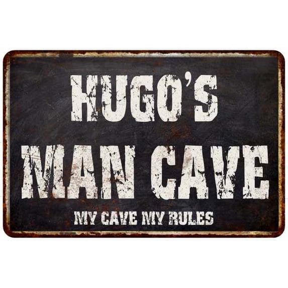 HUGO'S Man Cave Black Grunge Sign Home Décor Gift Cave Funny 112180004064