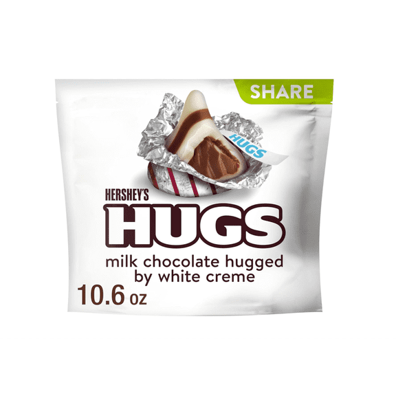 HUGS Milk Chocolate and White Creme Candy Share Pack, 10.6 oz