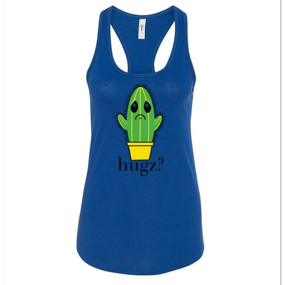 HUGZ Women's Royal Blue Funny Party Tank Top Beach Shirt Large