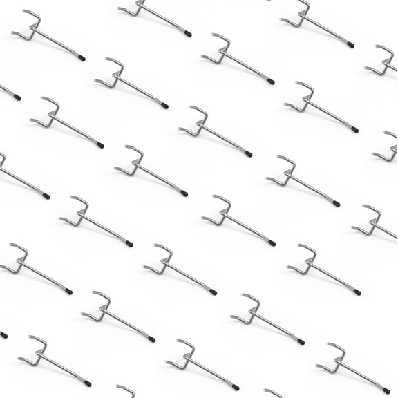 HUHOLE Pegboard Hooks 2 inch,for 1/8" or 1/4" Pegboard Panel, 50PC