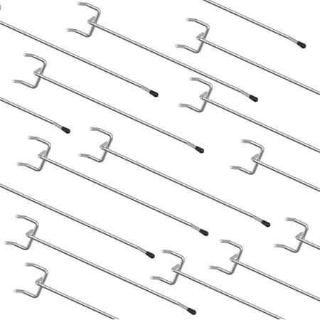HUHOLE Pegboard Hooks 6 inch,for 1/8" or 1/4" Pegboard Panel, 50PC