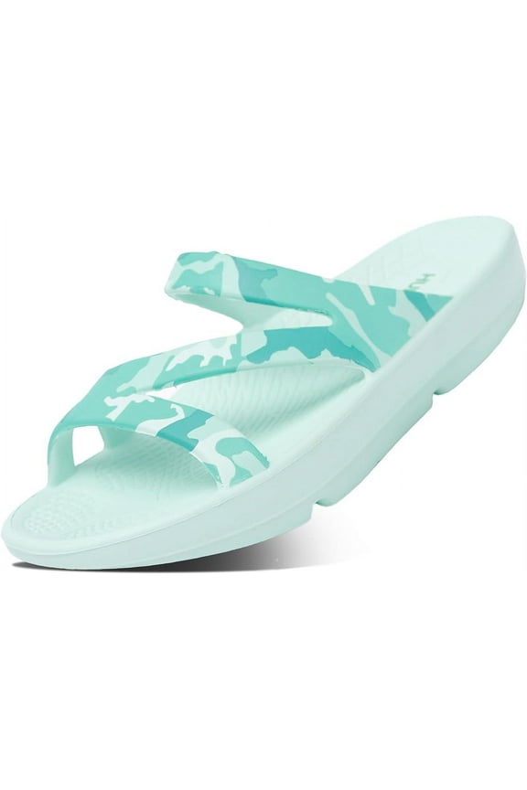 Z Strap Recovery Walking Slide Sandals for Women - Ocean Camo, Size, 8