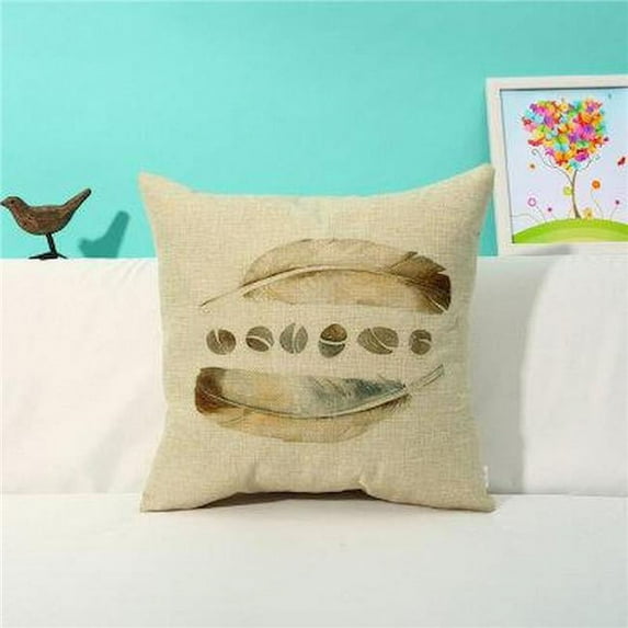 HUI Home  18 x 18 in. My Cottage Home Stones & Feather Pillow with Polyester Insert