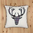 thumbnail image 1 of HUI Home  18 x 18 in. Plaid Applique Reindeer Pillow Case, Grey & Red, 1 of 1