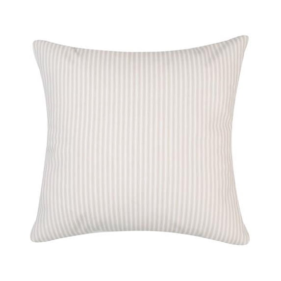HUI Home 22 x 22 in. Michael Penney Vintage Ticking Pillow Case, Greige & White