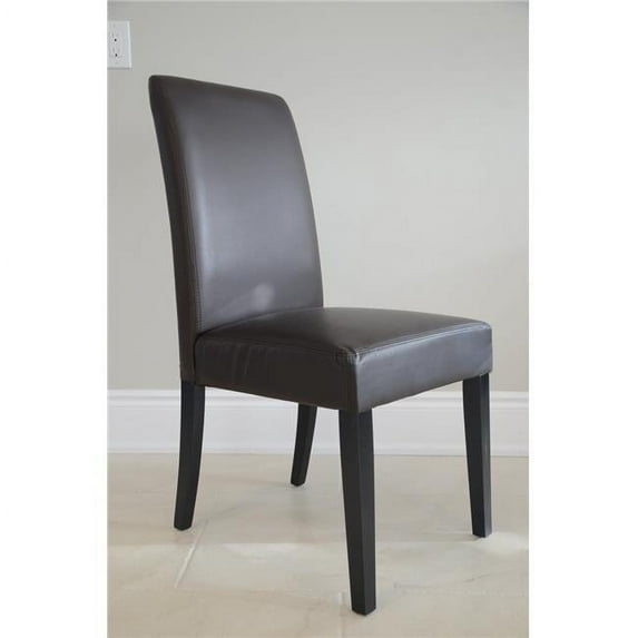 HUI Home Bonded Leather Dining Chair, Brown