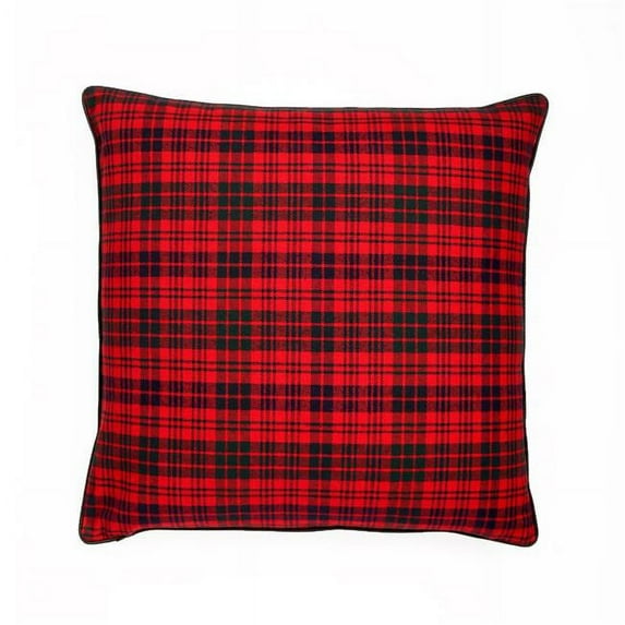 HUI Home HH-EB2020NT04OP 20 x 20 in. Tartan Plaid Pillow with Polyester Insert, Red & Black