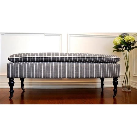 HUI Home HH-HTBH0000RVG83BBK Striped Padded Bench, Dark Gray