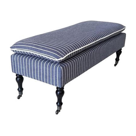 HUI Home HH-HTBH0000RVG83BID Striped Padded Seat Bench, Indigo Blue