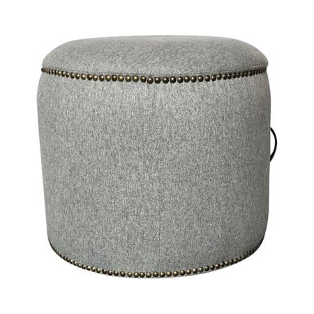 HUI Home HH-HUITXOTJSGY Round Ottoman, Light Gray