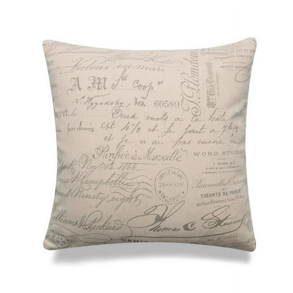 HUI Home HH-LV1818JS02OP 18 x 18 in. Letters from Paris Pillow with Polyester Insert