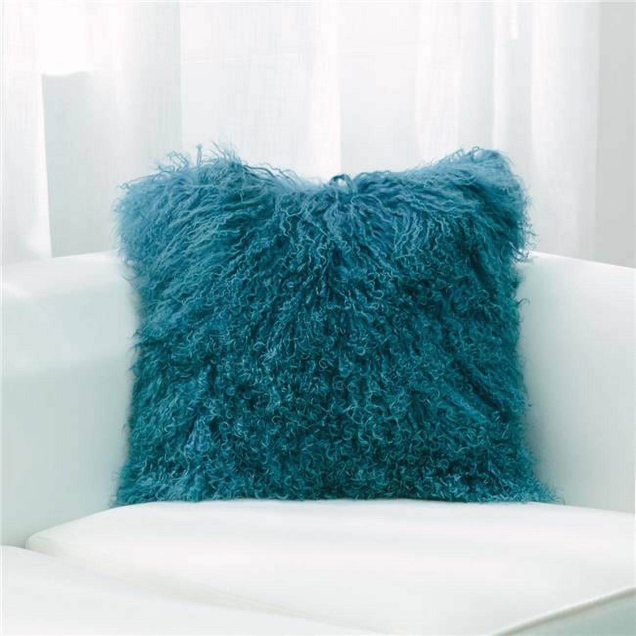 Teal fur pillow hot sale