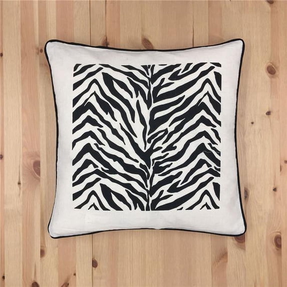 HUI Home HH-SA1818TB05OF 18 x 18 in. Zebra Print Pillow with Feather & Down Insert
