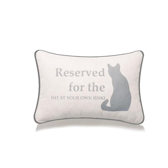 HUI Home HH-YM1218ICCTV2OP 12 x 18 in. Reserved for The Picture of Cat Sit At Your Own Risk Pillow with Polyester Insert