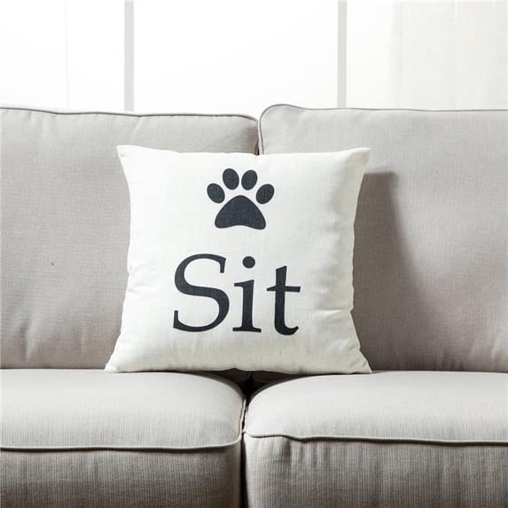HUI Home HH-YM1818JTDSTOP 18 x 18 in. Paw & Sit Pillow with Polyester Insert