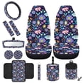 thumbnail image 1 of HUIACONG 12 Pcs Crushed Flower Interior Covers for Cars Front Car Seat Protector Steering Wheel Cover Car Seat Belt Pad Rearview Mirror Cover Cup Coasters All Season, 1 of 6