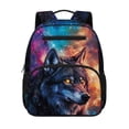 thumbnail image 1 of HUIACONG 13.5 Inch Galaxy Wolf Kids School Backpack Lightweight Water Resistant Scratch-Resistant Bookbag with Adjustable Ventilated Padded Straps Multi Pockets for Boys Girls Aged 3-12 School Travel, 1 of 7