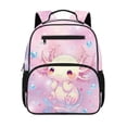 thumbnail image 1 of HUIACONG 13.5 Inch Kids School Backpack Cute Pink Axolotl Bubble Pattern Water Resistant Multi Pocket Adjustable Padded Breathable Shoulder Straps Lightweight Large Capacity Bookbag for Preschool, 1 of 7