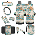 thumbnail image 1 of HUIACONG 14 Pack Mandala Dragonfly Floral Car Interior Accessory Kit, Comfortable Practical Car Seat Cover Set, Suitable for SUVs Auto Commercial Vehicles, 1 of 8