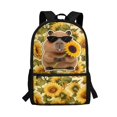 thumbnail image 1 of HUIACONG 17 Inch Capybara Sunflower School Backpack for Girls Boys Large Capacity Lightweight Water Resistant Back to School Backpack for Students Ages 6-18 Elementary Middle High School Daily Use, 1 of 6