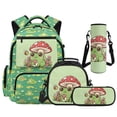 thumbnail image 1 of HUIACONG 17" Mushroom Frog Children Backpack 4PCS Set, School Bag with Lunch Box Water Bottle Sleeve for Age 7-12, 1 of 7