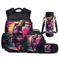 thumbnail image 1 of HUIACONG 17" Neon T-Rex Boys Backpack 4PCS Set, School Bookbag with Insulated Lunch Box Pencil Bag Water Bottle Holder, Durable Travel Bag for Age 8-14, 1 of 7