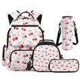 thumbnail image 1 of HUIACONG 17" Red Cherry Girls Backpack with Lunch Box, 4PCS Waterproof School Bag Set for Age 7-13, 1 of 7