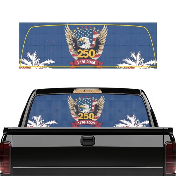 HUIACONG 250 Eagle Palm Back Window Decals Trucks Rear Window Decal Easy to Install Truck Rear Windows Perforated Decal Wrap 66 x 22 inch Fit Most Pickup Trucks SUV Universal