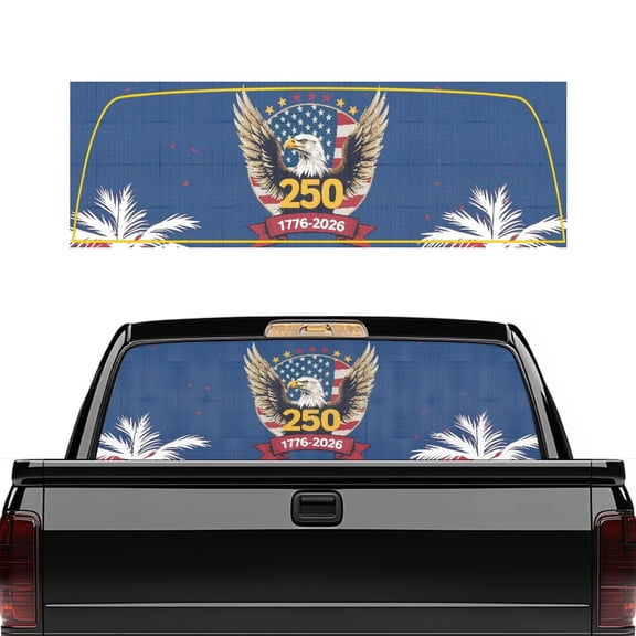 HUIACONG 250 Eagle Palm Back Window Decals Trucks Rear Window Decal Easy to Install Truck Rear Windows Perforated Decal Wrap 66 x 22 inch Fit Most Pickup Trucks SUV Universal