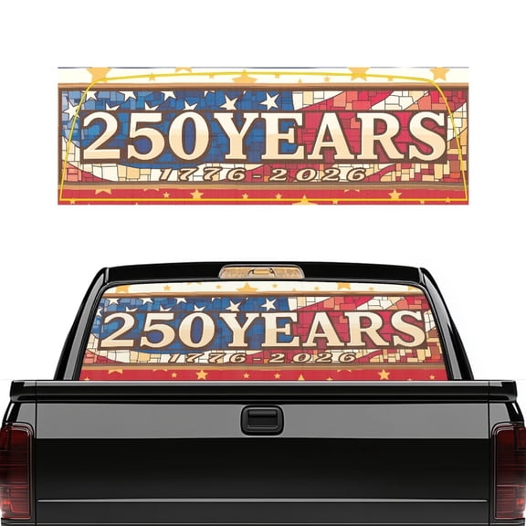 HUIACONG 250 Years Mosaic Rear Window Decals Pickup Truck Rear Window Graphics Truck Rear Windows Graphics Decals Easy Installation Suitable for Most Pickup Trucks and SUVs