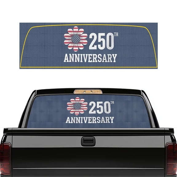 HUIACONG 250th Anniversary American Flower Back Window Decal Rear Window Decals Trucks Truck Accessories Pickup Truck Back Window Graphic Full Windows Coverage Suitable for Most Pickup Trucks