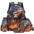 thumbnail image 1 of HUIACONG 4pcs Boys School Backpack Set, Patriotic Fire Eagle Boys Backpack with Lunch Box Set for Kids Teens, 17 Inch Cool Bookbag for Elementary Middle School, Travel Back Pack for Age 8-12, 1 of 7