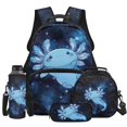 thumbnail image 1 of HUIACONG 4pcs Galaxy Blue Axolotl Backpack for Kids Boys Girls, Complete School Bag Set with Lunch Box, Pencil Case and Water Bottle Sleeve, Lightweight Satchel for Preschool and Primary Students, 1 of 7