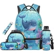 thumbnail image 1 of HUIACONG Adorable Whale Under the Sea School Backpack Set, 17 Inch Cute Children Bookbag with Lunch Bag, Perfect for Young Animal Lovers, 1 of 7