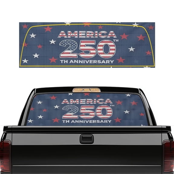 HUIACONG America 250th Anniversary Stars Rear Window Decal Truck Rear Window Decal Truck Rears Windows Perforated Decals Wrap Trucks Accessories Universal Fit for Most Pickup Trucks and SUVs