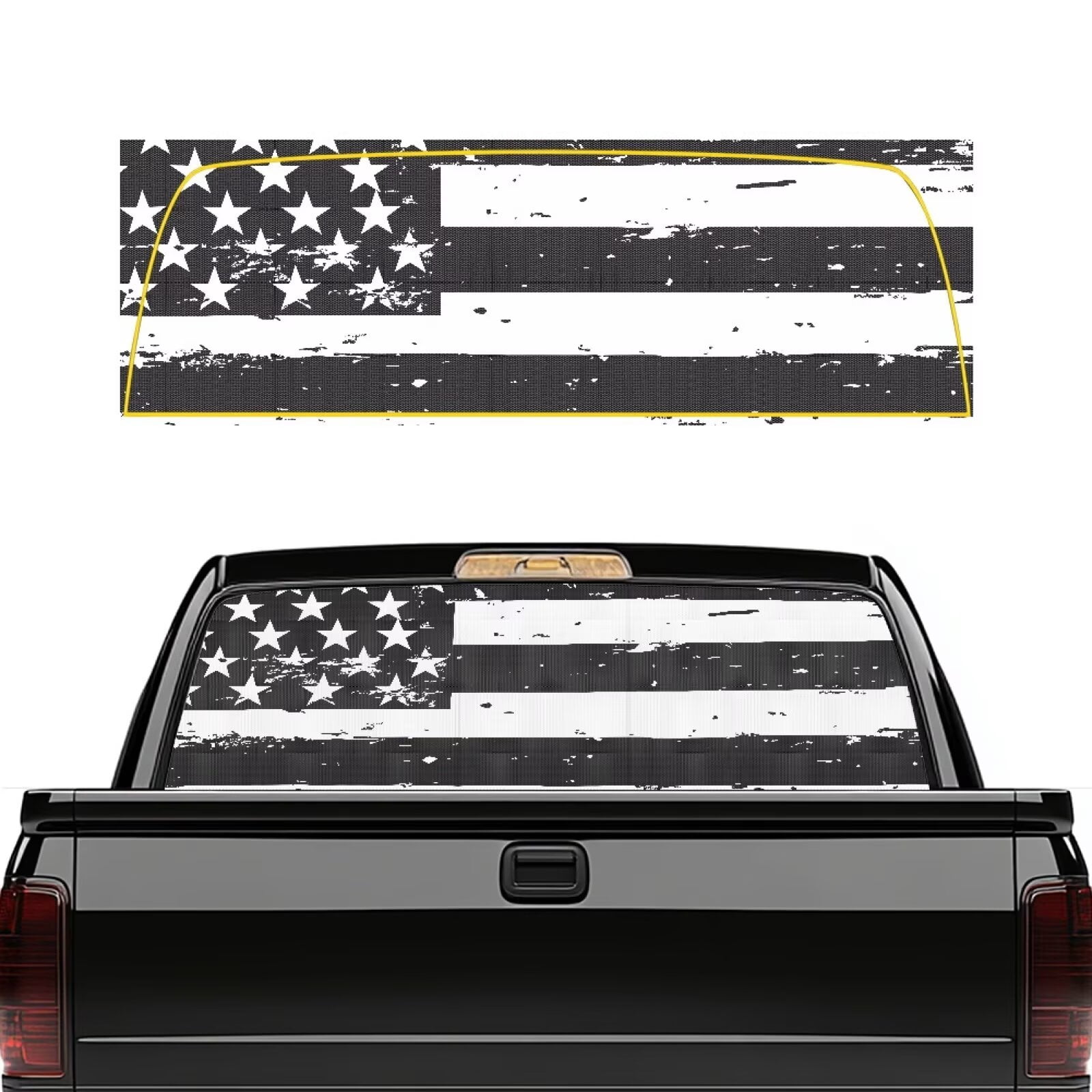 HUIACONG American Flag Back Window Decal Rear Window Decals Trucks Easy ...