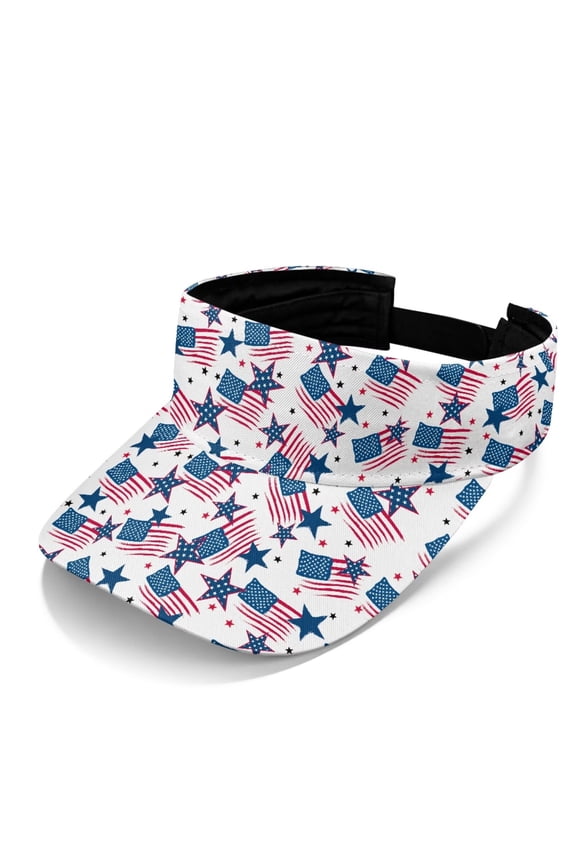 American Star Stripe Sun Visor Hat, Breathable Adjustable Cap for Men Women & Patriotic Outdoor Events