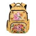 thumbnail image 1 of HUIACONG Axolotl Sunflower Backpack for Teens 12-18, 17 Inch Nature Print School Bag, Durable Lightweight Water Resistant Backpack for High School, 1 of 7