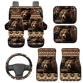 thumbnail image 1 of HUIACONG Aztec Bear Car Seat Covers Car Floor Mats Steering Wheel Cover Full Set Easy to Install 9 Pieces Car Floor Mats All Weather with Anti-Slip Pad Removable Automotive Accessories, 1 of 8
