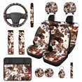 thumbnail image 1 of HUIACONG Aztec Brown Cow Seat Covers for Cars Full Set 14 Pcs Universal Car Accessories Seat Covers with Seat Belt Covers Steering Wheel Cover Armrest Cover Headrest Cover Coasters Keychain, 1 of 5