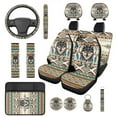 thumbnail image 1 of HUIACONG Aztec Car Seat Covers Full Set Dreamcatcher Wolf Car Accessories 14 Pcs - Front and Back Seat Covers with Seatbelt Covers Armrest Cover Steering Wheel Cover Headrest Cover Coaster Keychain, 1 of 8