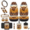 thumbnail image 1 of HUIACONG Aztec Cow Car Seat Protector Full Set of 12 Auto Steering Wheel Cover Elastic Durable Seatbelt Shoulder Pad Car Trash Can Car Cup Coasters Car Rear View Mirror Cover for Men Women, 1 of 6