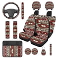 thumbnail image 1 of HUIACONG Aztec Print Car Seat Covers Full Set with Steering Wheel Cover Arm Rest Cover Seatbelt Covers Cup Holder Headrest Covers Keychain 14 Pcs Southwestern Tribal Geometric Deocr Car Accessories, 1 of 8