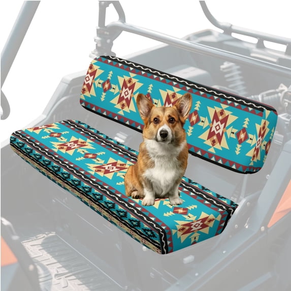 HUIACONG Aztec Tribal UTV Seat Covers Waterproof Easy to Install 4 Wheeler Seat Cover Non-Slip Soft Fit for Kawasaki Mule 3000 3010 3020