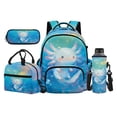 thumbnail image 1 of HUIACONG Backpack Set for Students Ocean Paint Axolotl 17 Inch 4-Piece with Lunch Bag, Pencil Case & Water Bottle Holder, Multi-Panel Ventilation, for Ages 9-14, Daily Use, 1 of 7